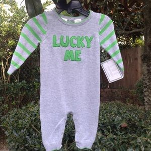 🍀 Gray "LUCKY ME" Long Sleeve Knit Romper 🍀